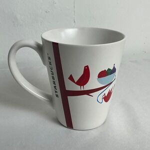 Starbucks 2011 Holiday Red Birds Winter Branch White Ceramic Coffee Mug 12oz